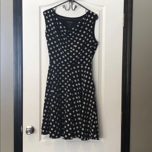 Black and Tan polka dot dress